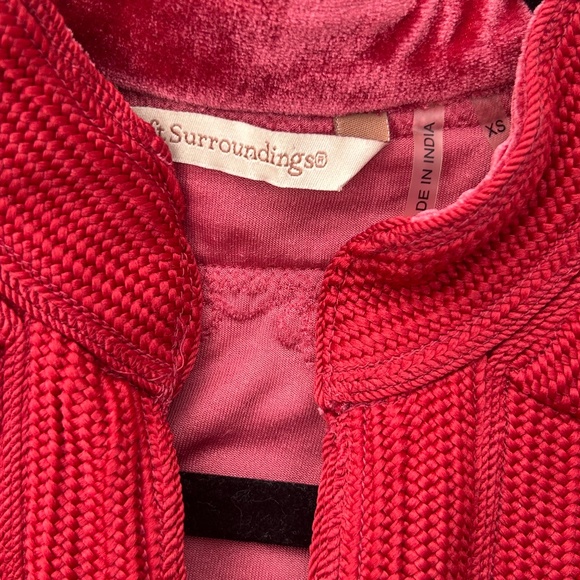 Soft Surroundings Red Velvet Embroidered Tunic Holiday - Picture 6 of 8